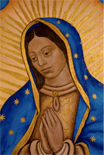 Virgencita de Guadalupe mural th the Dreaming House